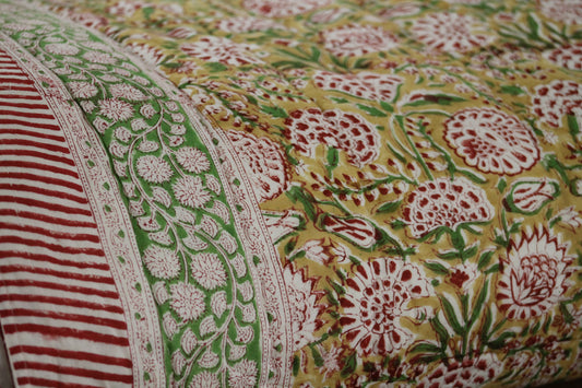 Hand block printed King size quilts