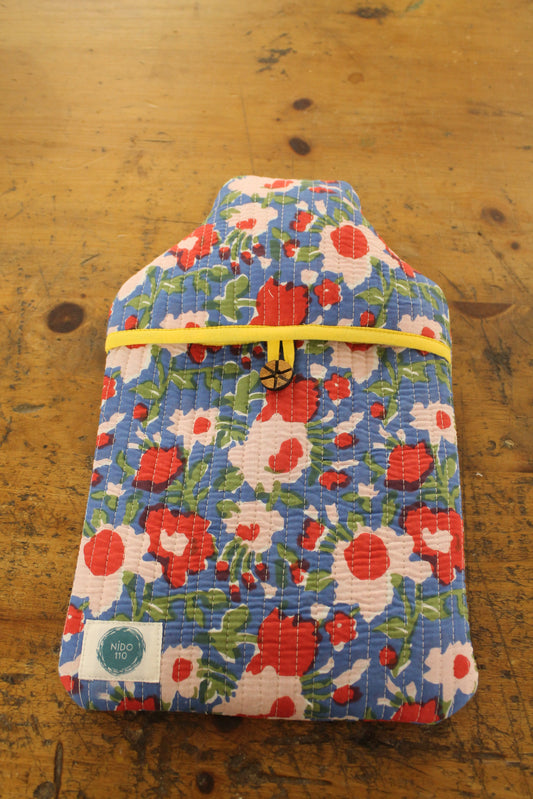 Poppies flowers hot water bottle cover with bottle