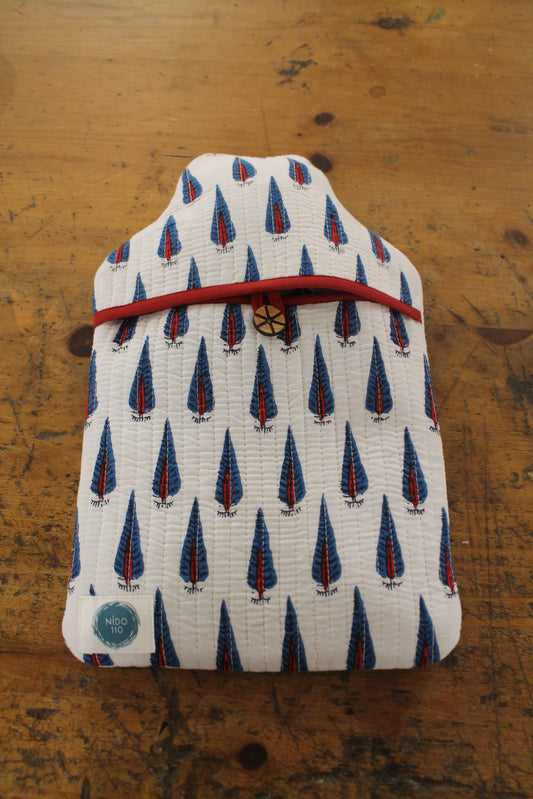 Hot water bottle and cover, trees design